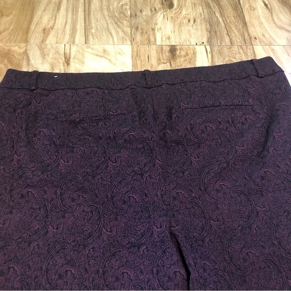 Lane Bryant The Allie Purple Paisley Stretch High Rise Dress Pants Plus Size 26R - Picture 10 of 11